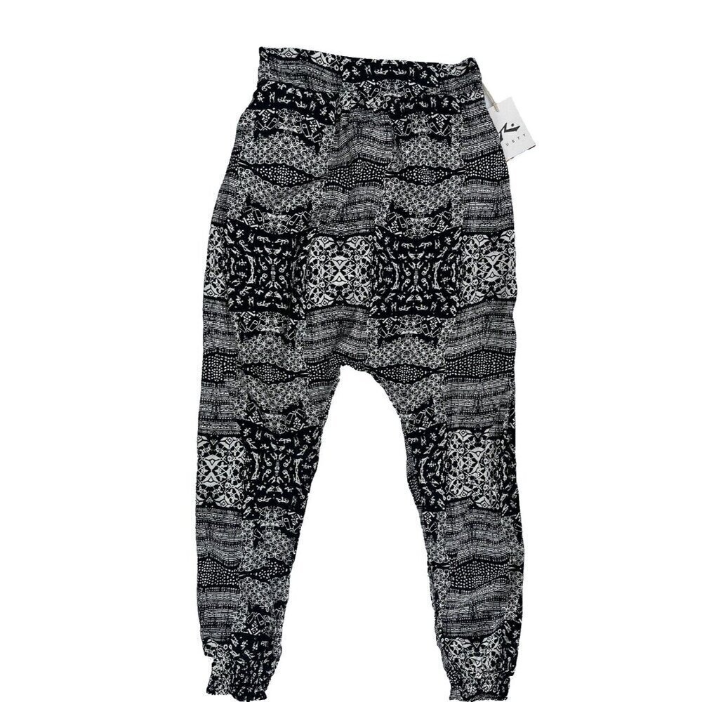 Rusty White Black Printed Casual Lightweight Grage Pants Size M - Picture 14 of 16
